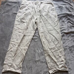 Joseph & Feiss‎ Pants Mens 36x32 (38x29) Linen Beige Stripe Lightweight Casual
